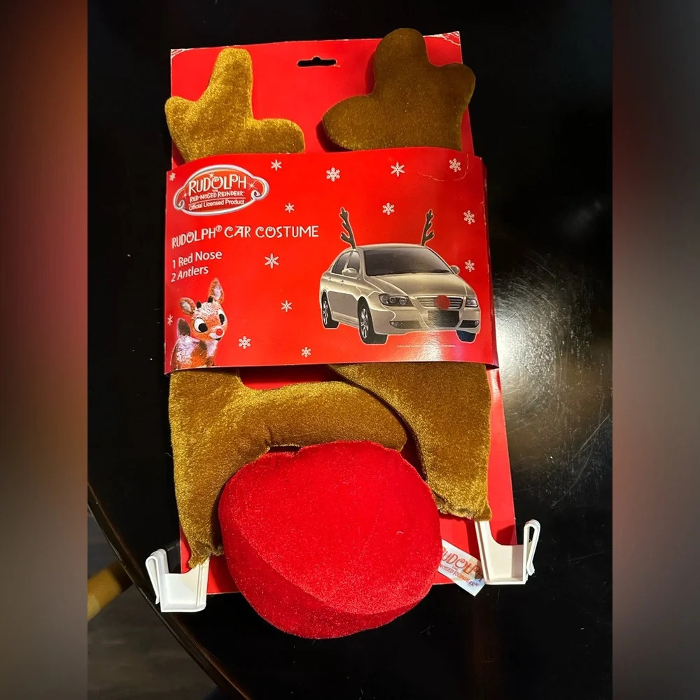 Rudolph Red Nose & Brown Antlers Reindeer Christmas Car Costume